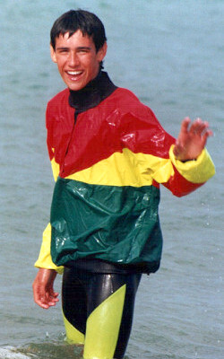 Swimming in clothes is fun!